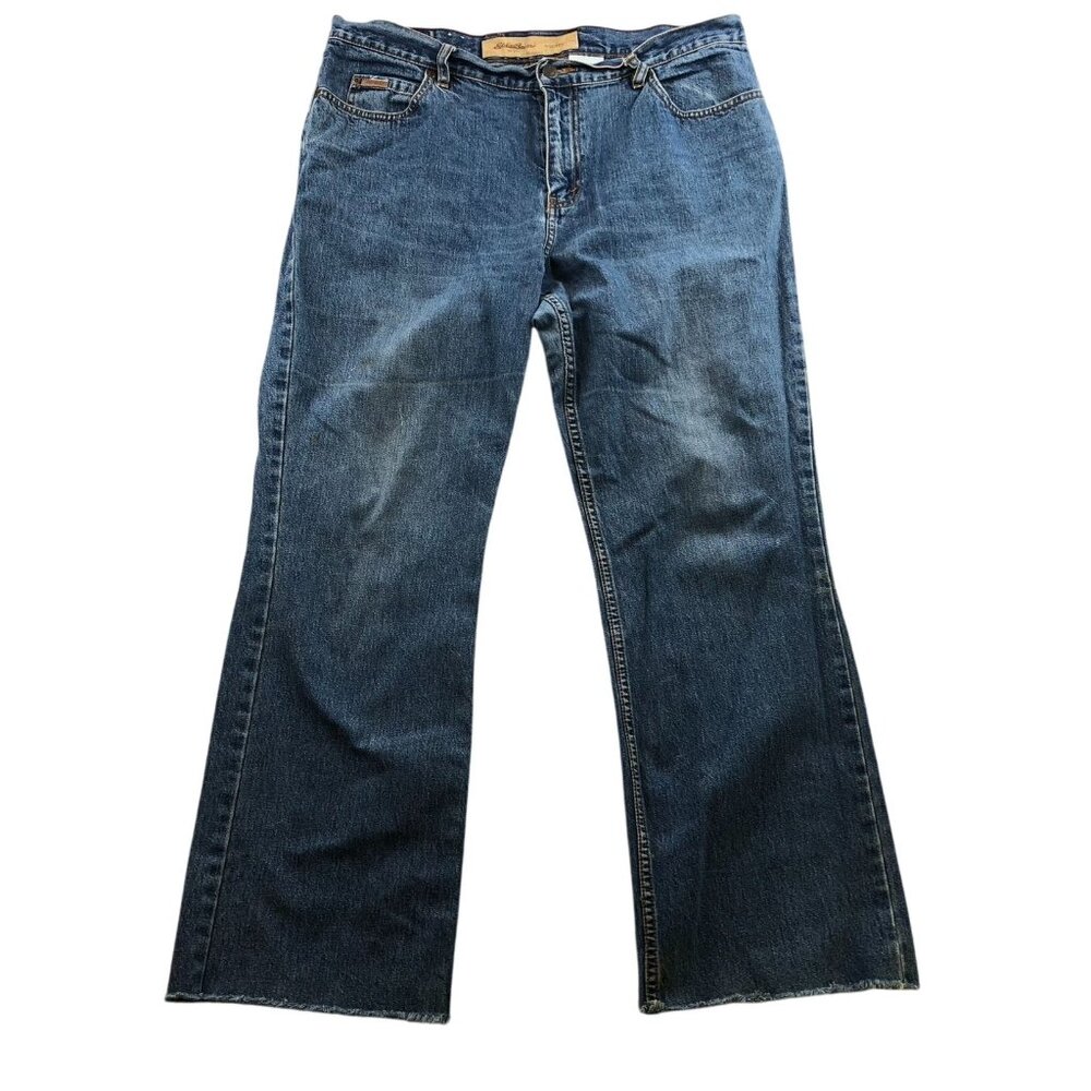 Eddie Bauer Women's Jeans 37x30 Measured Bootcut Classic Blue Denim Casual Y2K